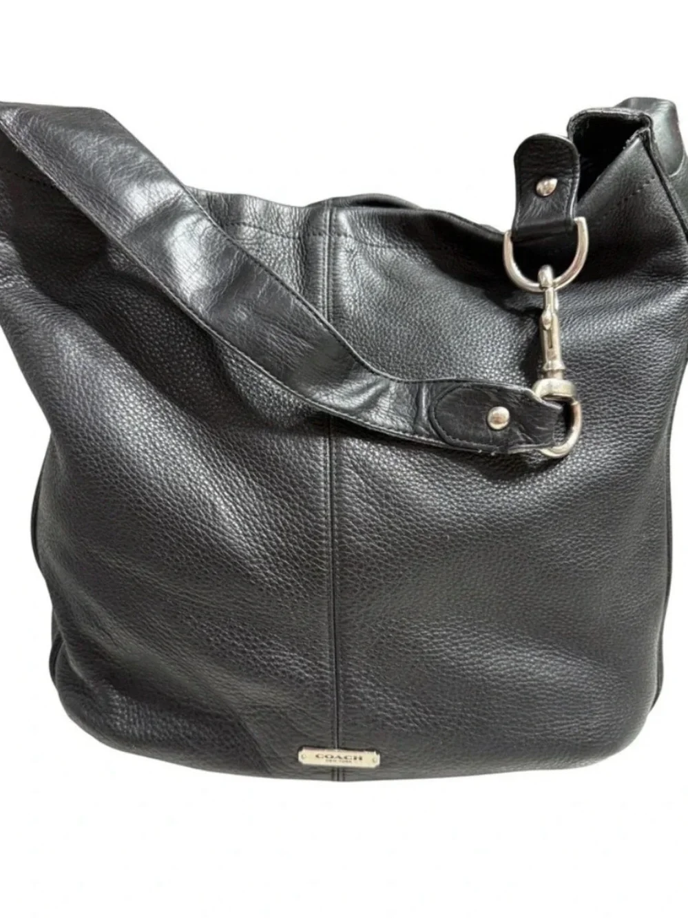 Coach Black Pebbled Leather Hobo Bag